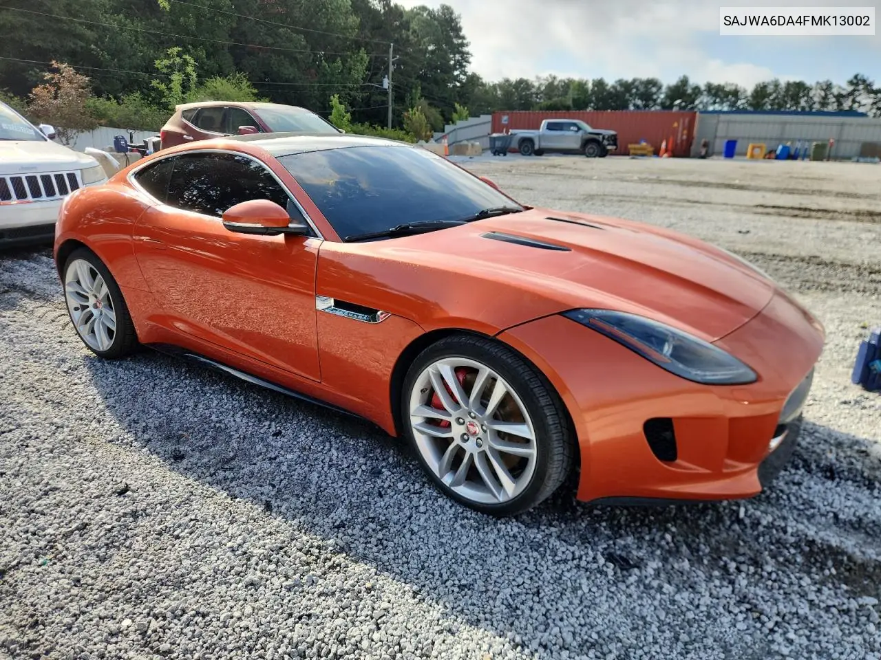 2015 Jaguar F-Type R VIN: SAJWA6DA4FMK13002 Lot: 61601155