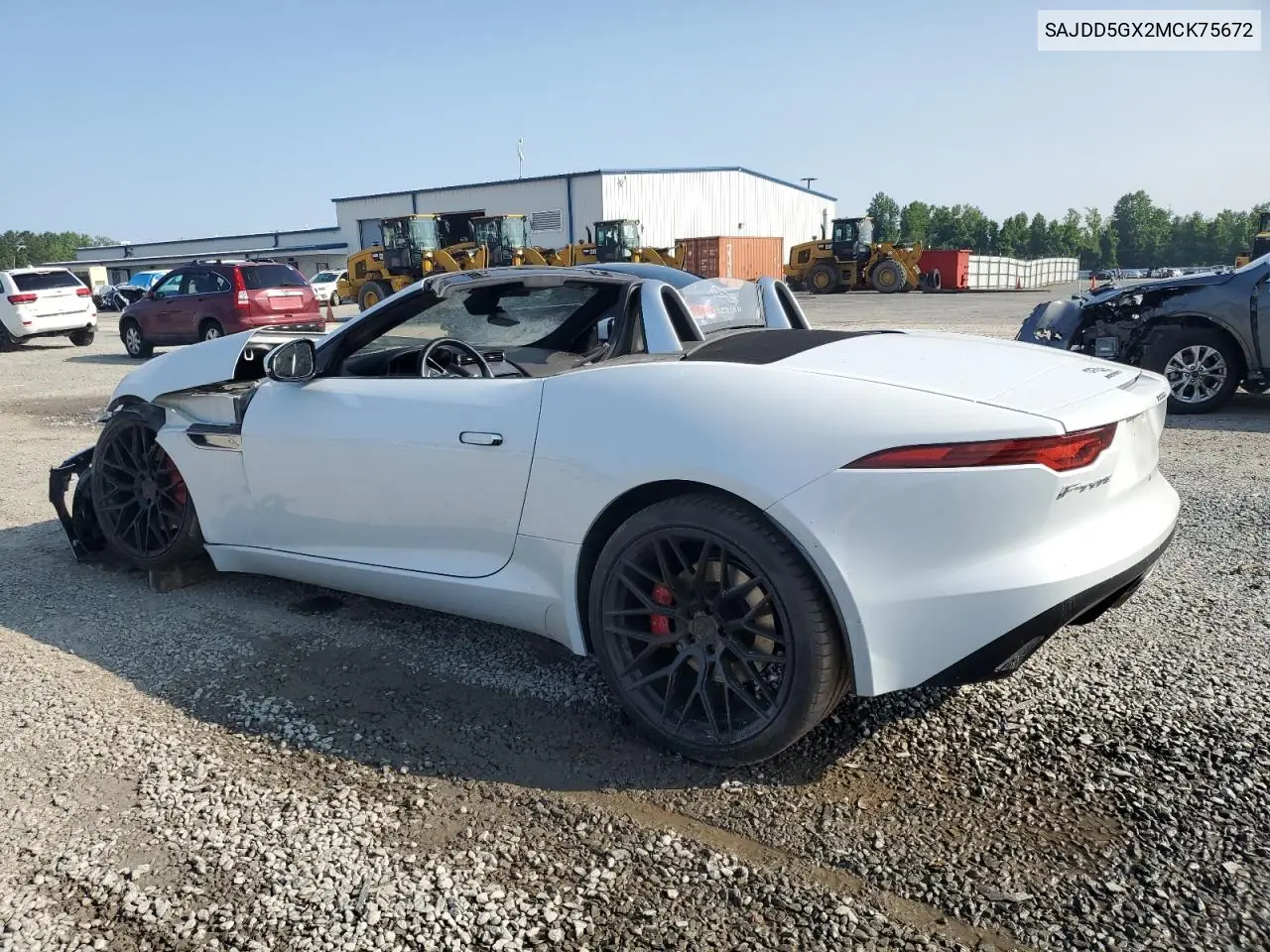 2021 Jaguar F-Type VIN: SAJDD5GX2MCK75672 Lot: 59336305