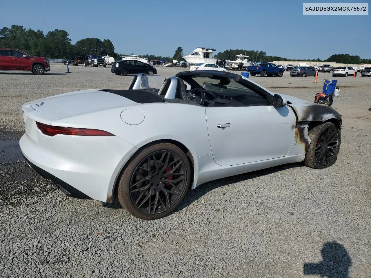 2021 Jaguar F-Type VIN: SAJDD5GX2MCK75672 Lot: 59336305
