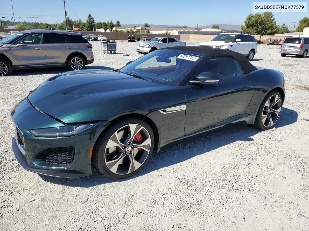 2022 Jaguar F-Type VIN: SAJDD5EE7NCK77579 Lot: 64291755