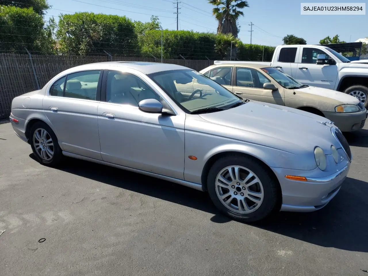 2003 Jaguar S-Type VIN: SAJEA01U23HM58294 Lot: 54791585
