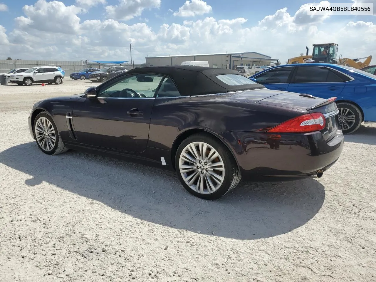 2011 Jaguar Xk VIN: SAJWA4GB5BLB40556 Lot: 77452854