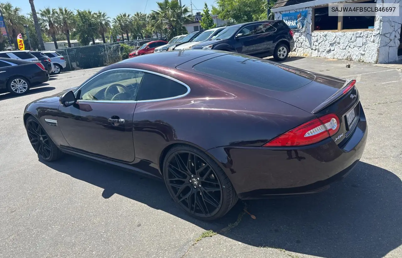 2012 Jaguar Xk VIN: SAJWA4FB5CLB46697 Lot: 58211005