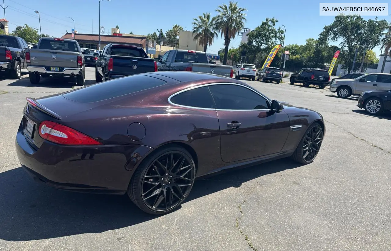 2012 Jaguar Xk VIN: SAJWA4FB5CLB46697 Lot: 58211005