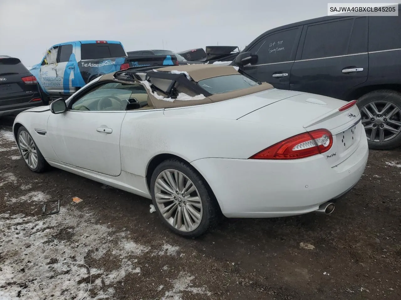 2012 Jaguar Xk VIN: SAJWA4GBXCLB45205 Lot: 87737335