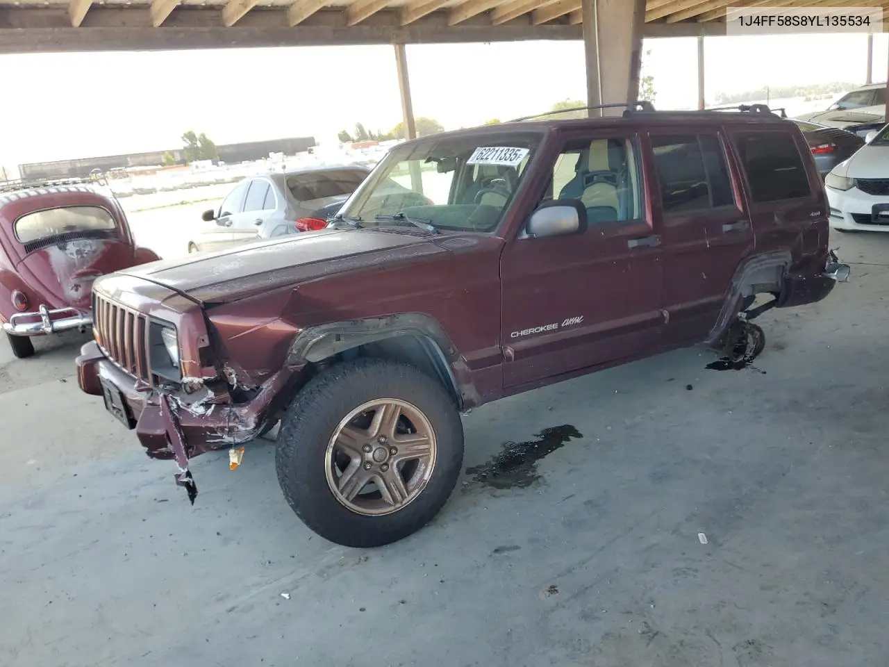 2000 Jeep Cherokee Classic VIN: 1J4FF58S8YL135534 Lot: 62211335