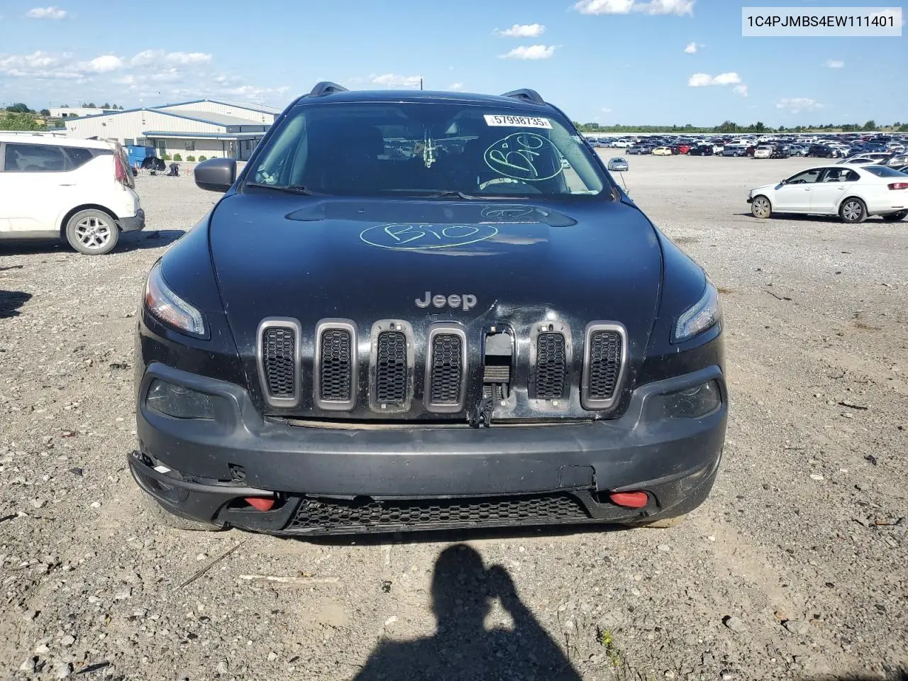2014 Jeep Cherokee Trailhawk VIN: 1C4PJMBS4EW111401 Lot: 57998735