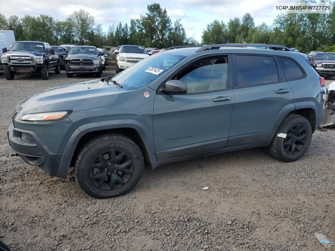 2015 Jeep Cherokee Trailhawk VIN: 1C4PJMBS4FW727729 Lot: 62691425