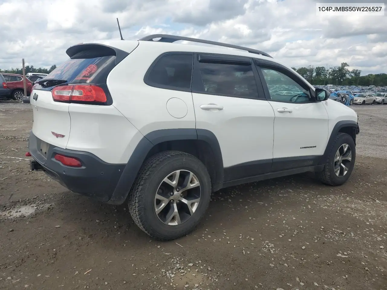 2016 Jeep Cherokee Trailhawk VIN: 1C4PJMBS5GW226527 Lot: 56672345