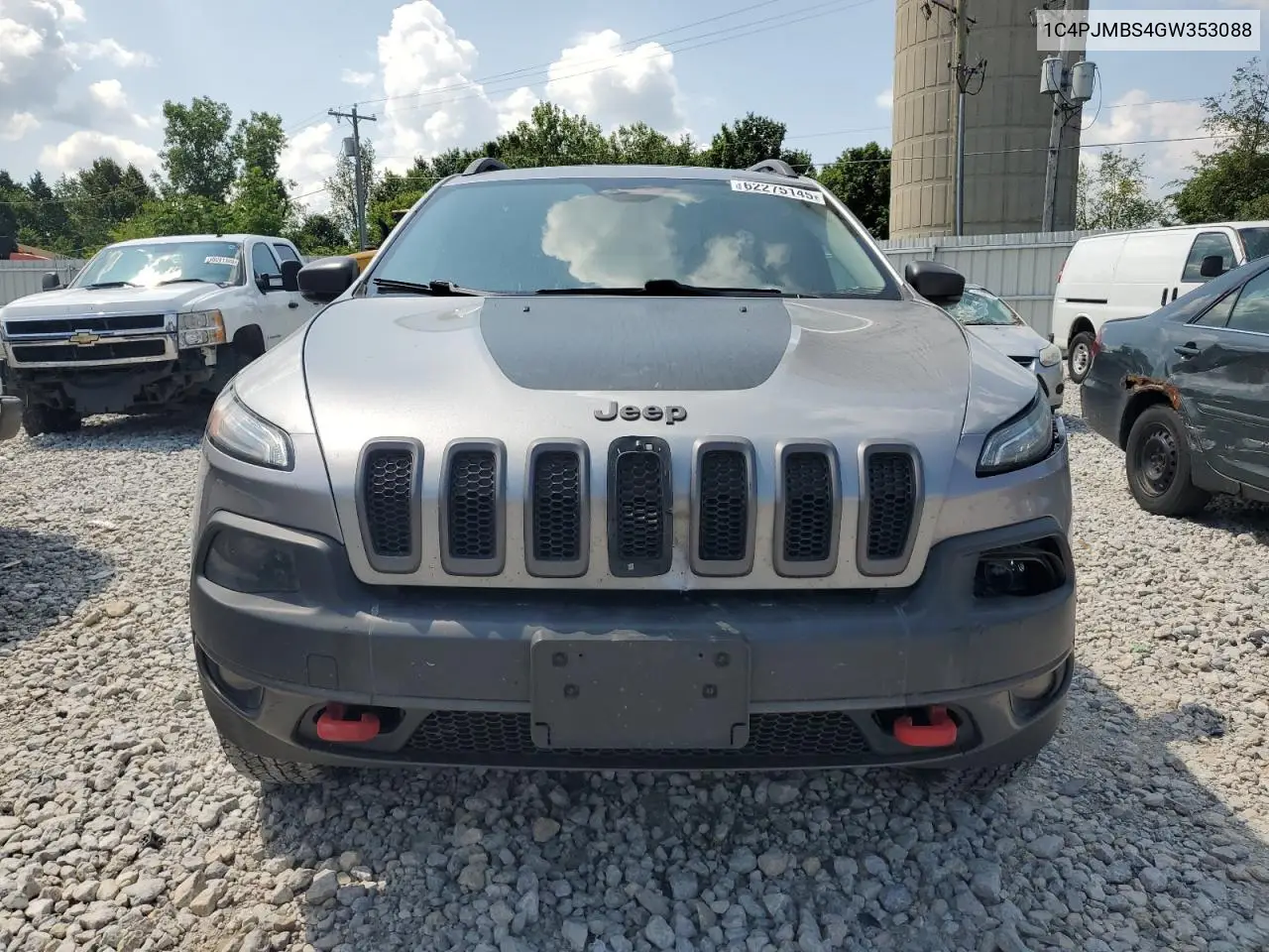 2016 Jeep Cherokee Trailhawk VIN: 1C4PJMBS4GW353088 Lot: 62275145