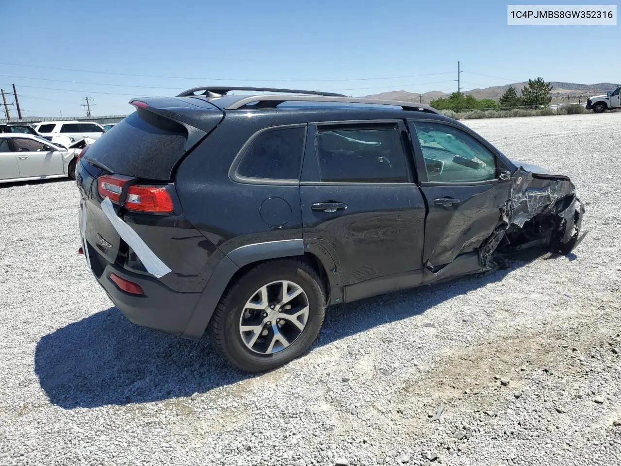 2016 Jeep Cherokee Trailhawk VIN: 1C4PJMBS8GW352316 Lot: 62519365