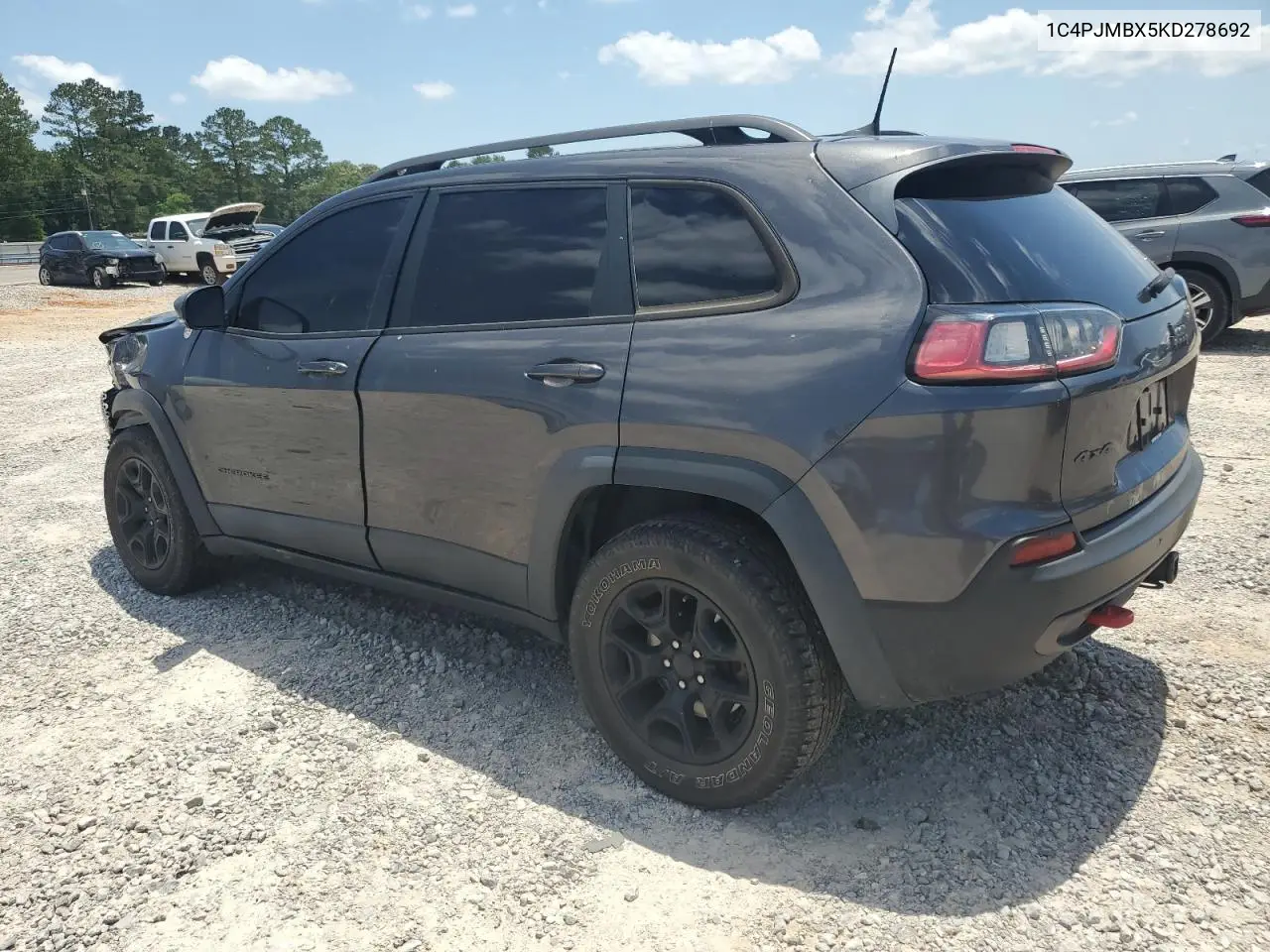 2019 Jeep Cherokee Trailhawk VIN: 1C4PJMBX5KD278692 Lot: 56912285