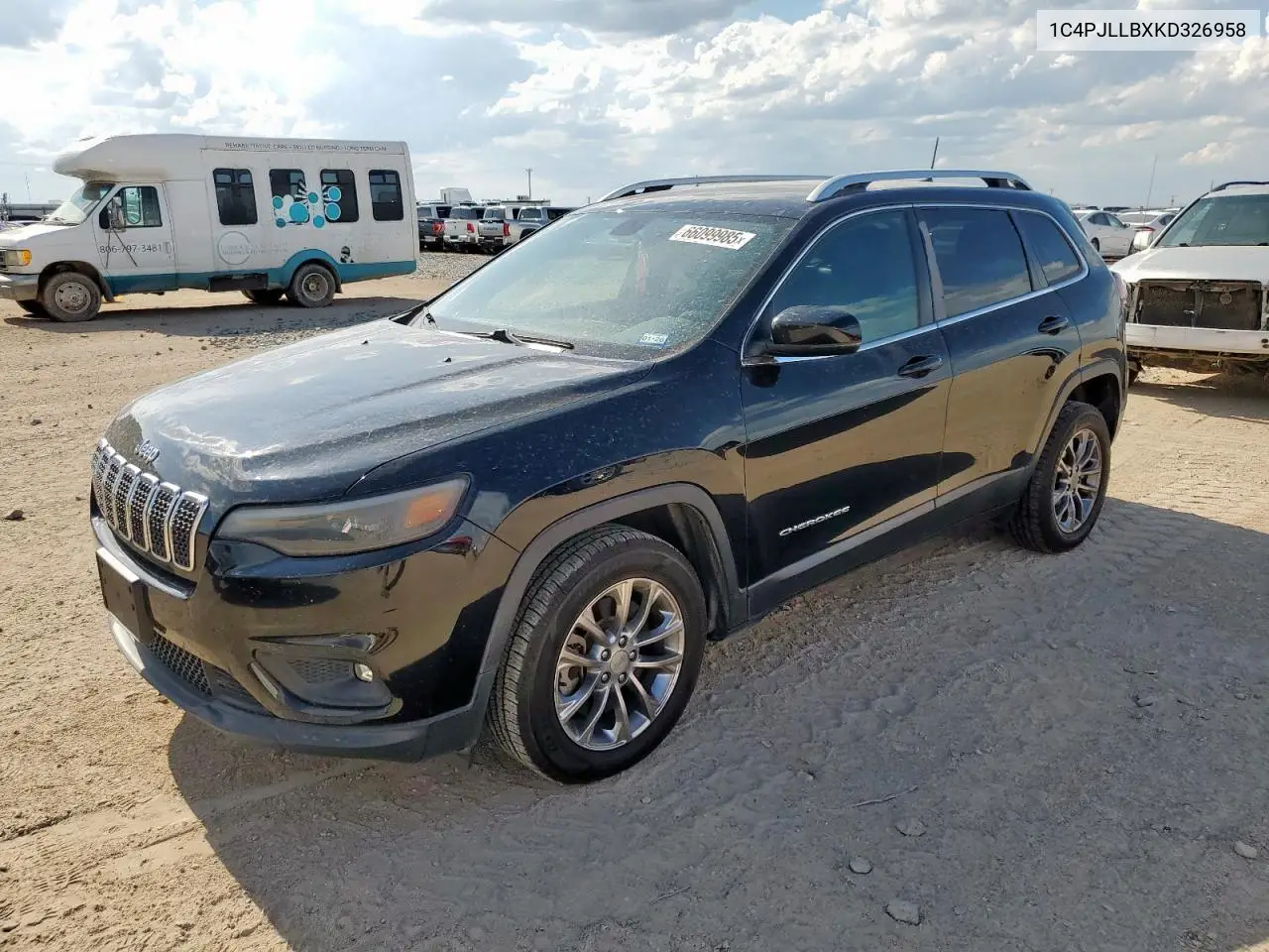 2019 Jeep Cherokee Latitude Plus VIN: 1C4PJLLBXKD326958 Lot: 66099985