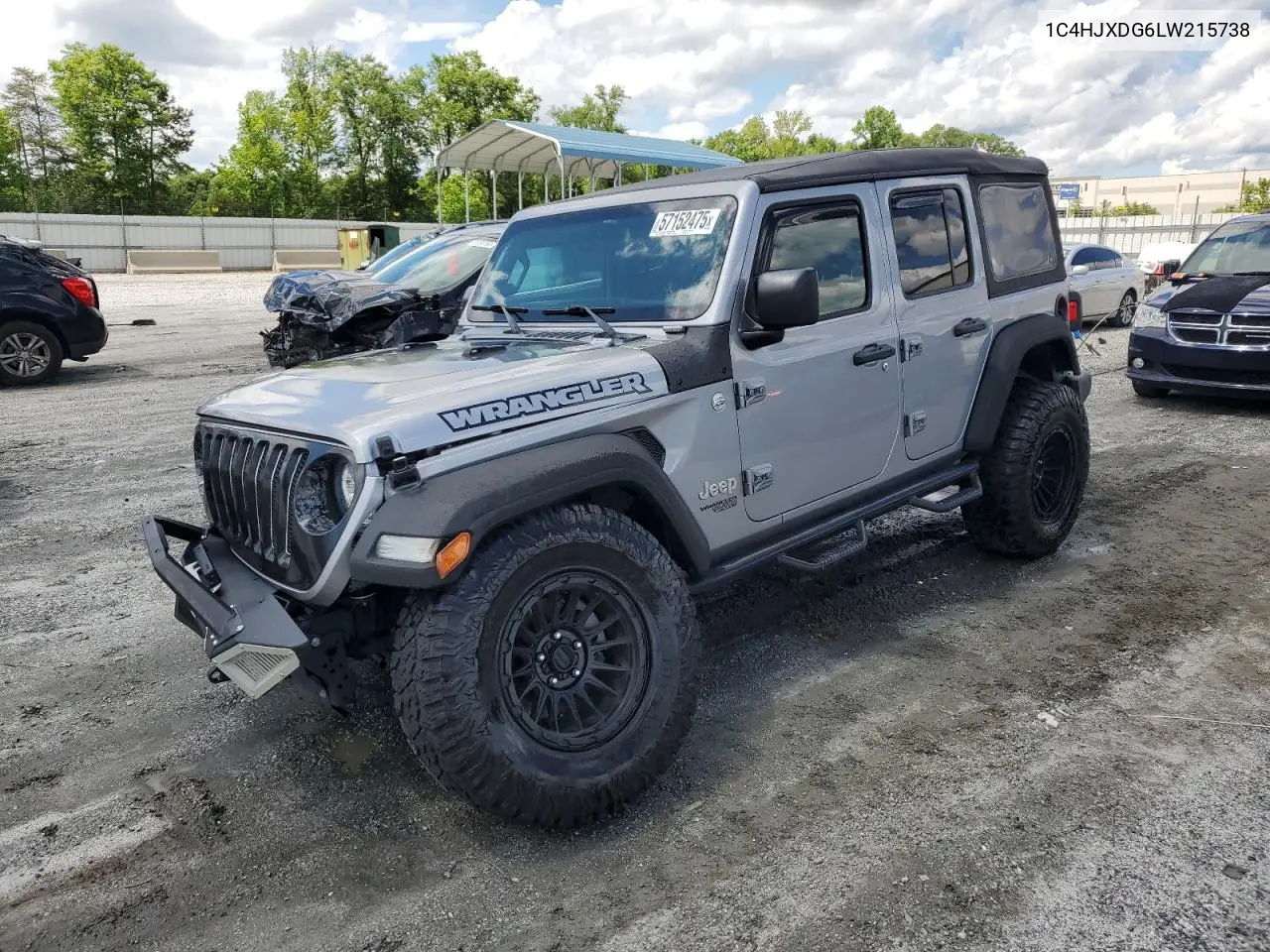 2020 Jeep Wrangler Unlimited Sport VIN: 1C4HJXDG6LW215738 Lot: 57152475