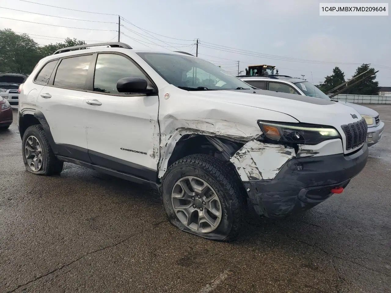 2021 Jeep Cherokee Trailhawk VIN: 1C4PJMBX7MD209604 Lot: 59289355