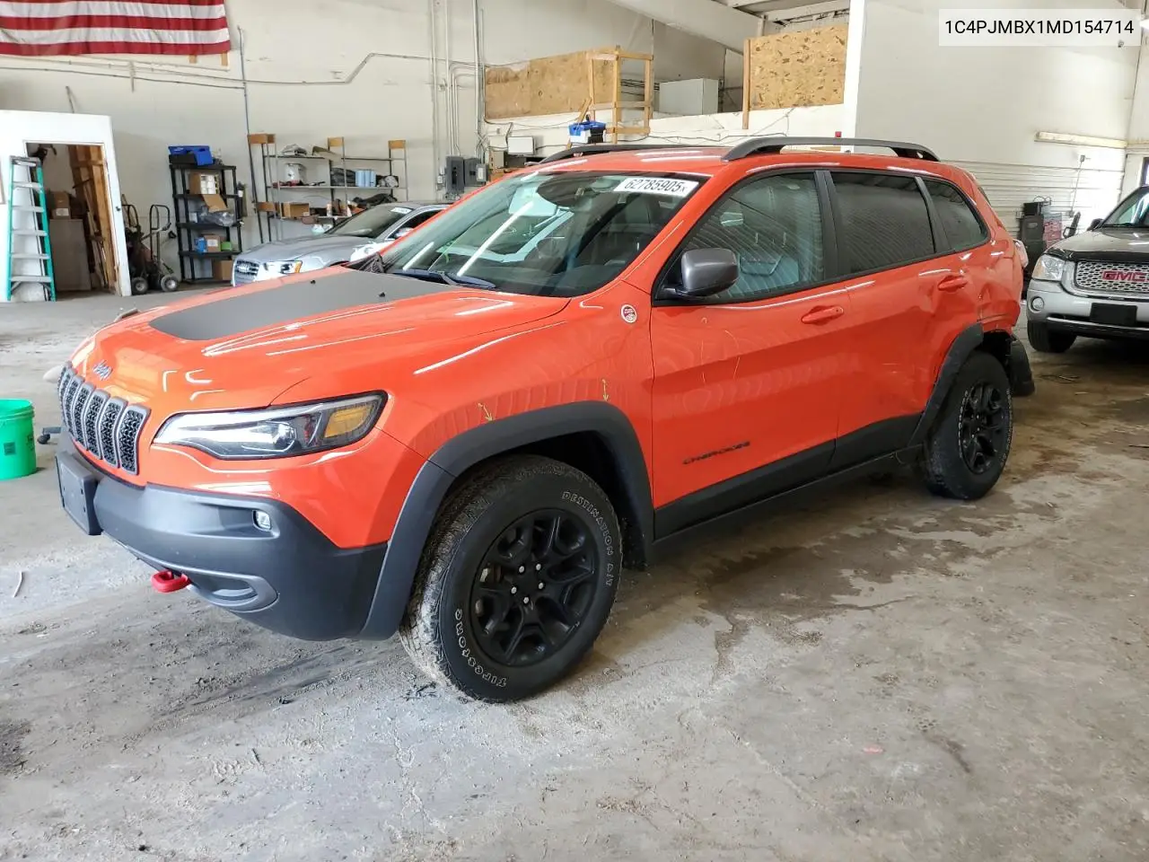 2021 Jeep Cherokee Trailhawk VIN: 1C4PJMBX1MD154714 Lot: 62785905