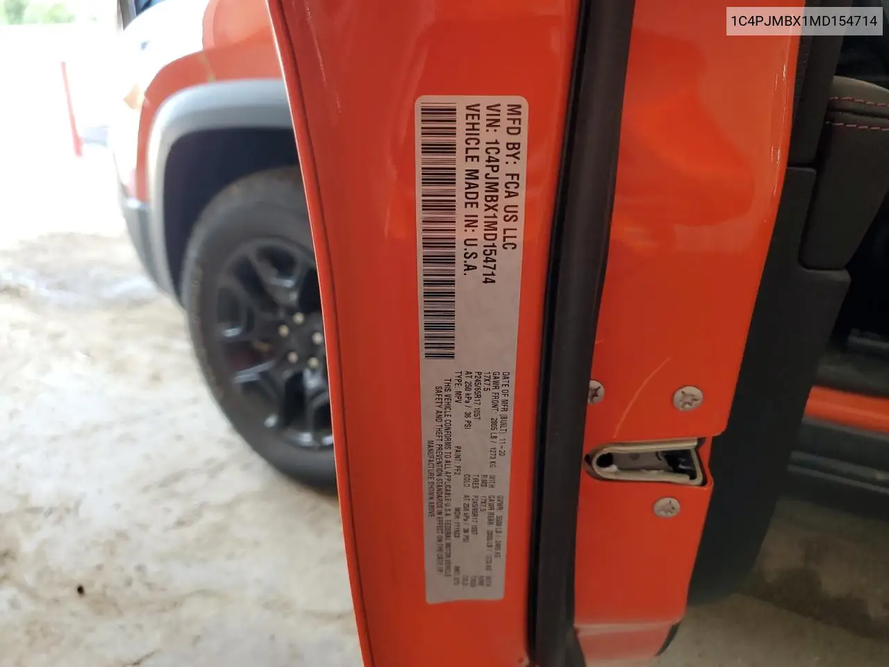 2021 Jeep Cherokee Trailhawk VIN: 1C4PJMBX1MD154714 Lot: 62785905