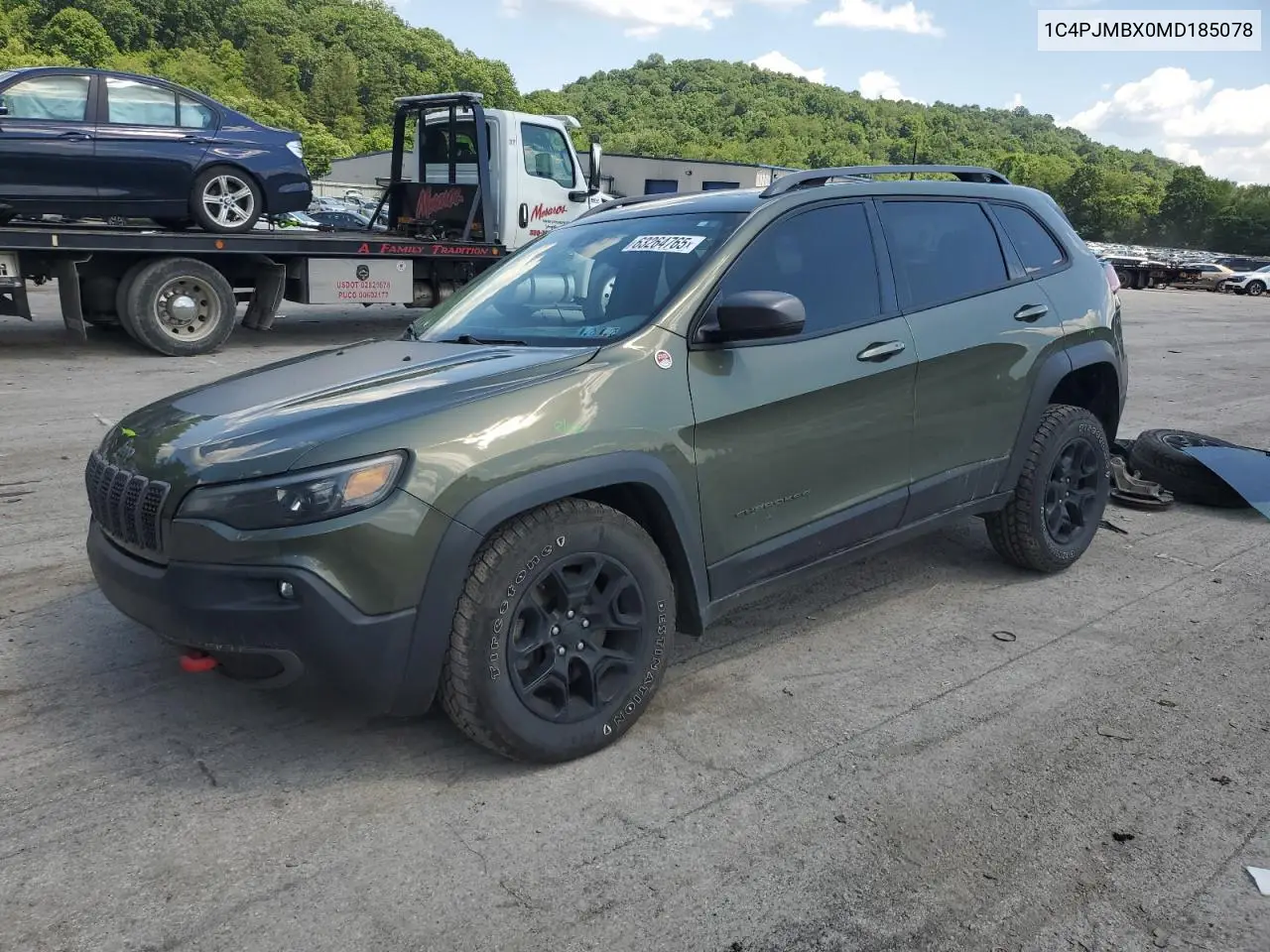 2021 Jeep Cherokee Trailhawk VIN: 1C4PJMBX0MD185078 Lot: 63264765