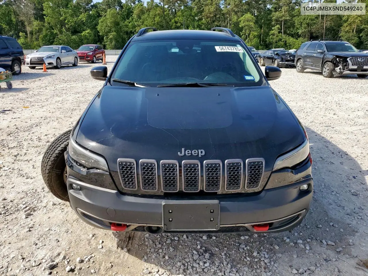 2022 Jeep Cherokee Trailhawk VIN: 1C4PJMBX5ND549240 Lot: 56743785