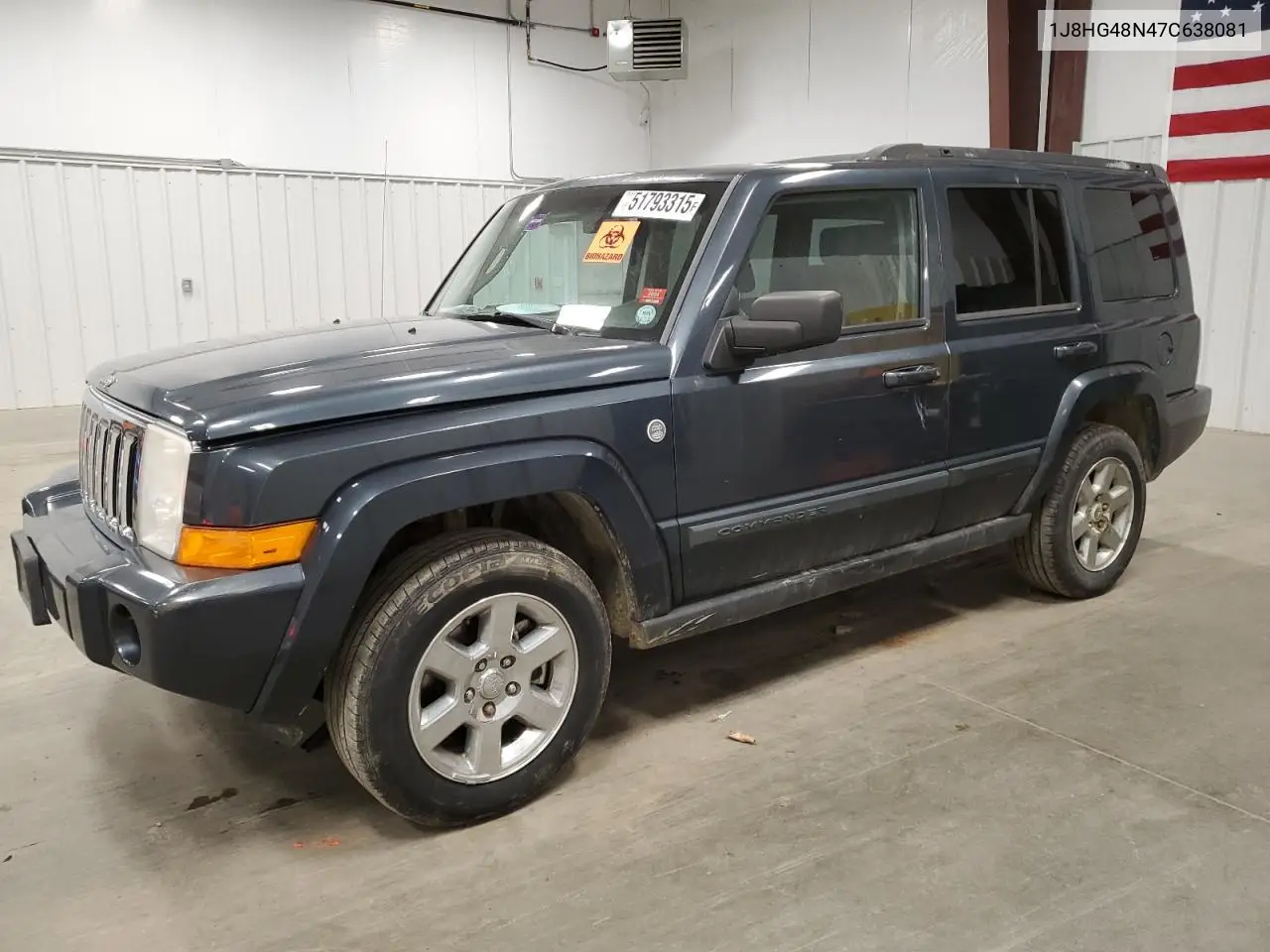 2007 Jeep Commander VIN: 1J8HG48N47C638081 Lot: 51793315