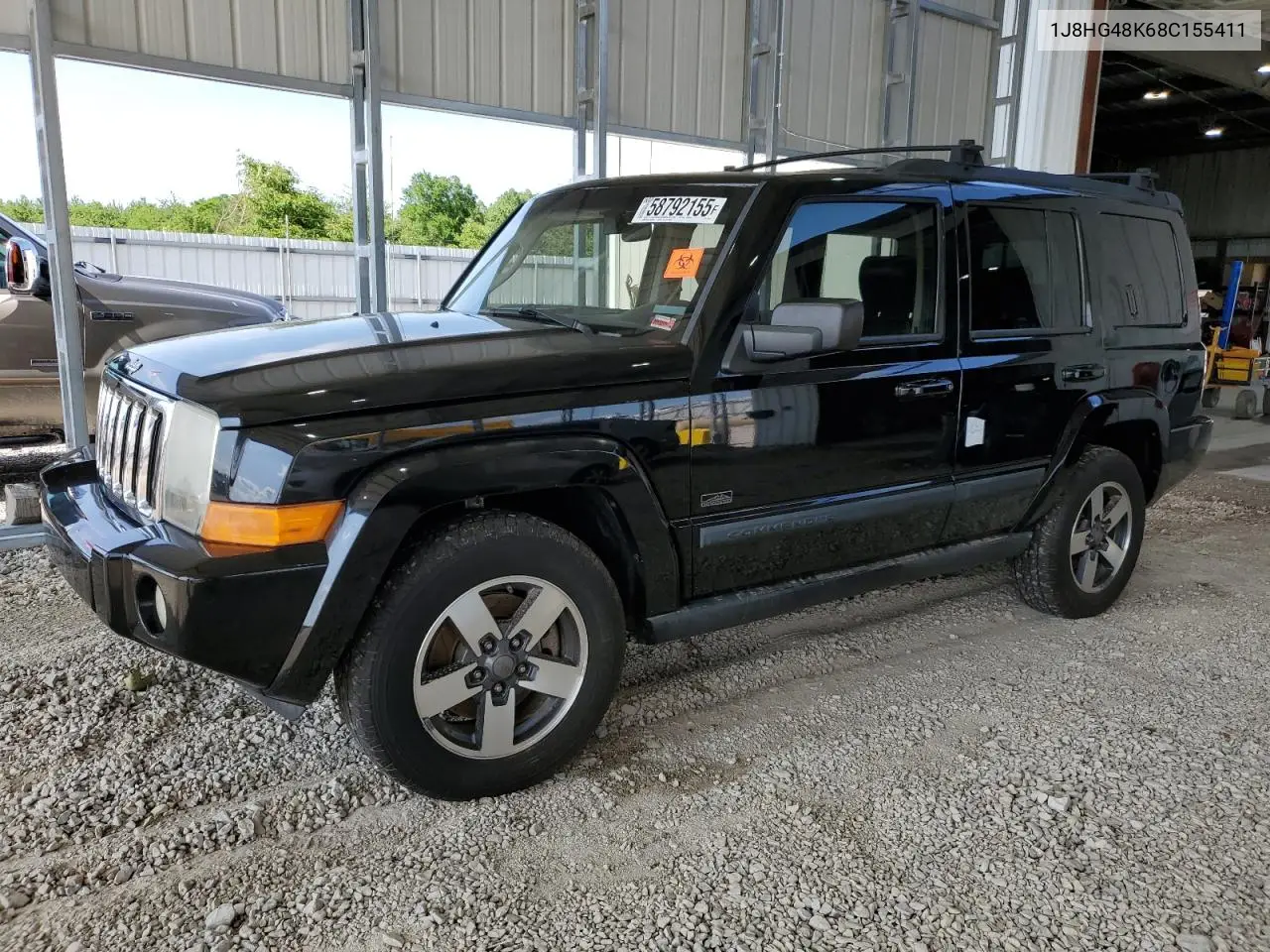 2008 Jeep Commander Sport VIN: 1J8HG48K68C155411 Lot: 58792155