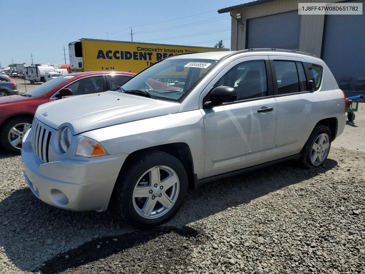 2008 Jeep Compass Sport VIN: 1J8FF47W08D651782 Lot: 55846855