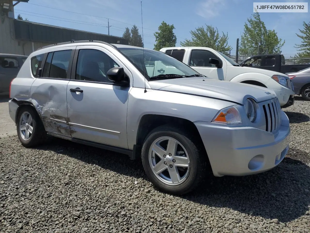 2008 Jeep Compass Sport VIN: 1J8FF47W08D651782 Lot: 55846855