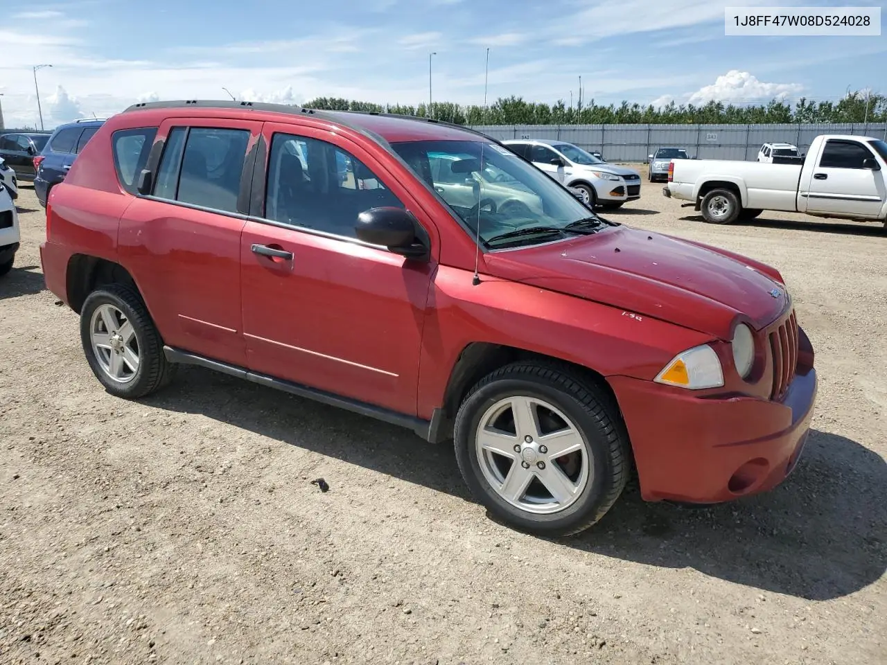 2008 Jeep Compass Sport VIN: 1J8FF47W08D524028 Lot: 62281395