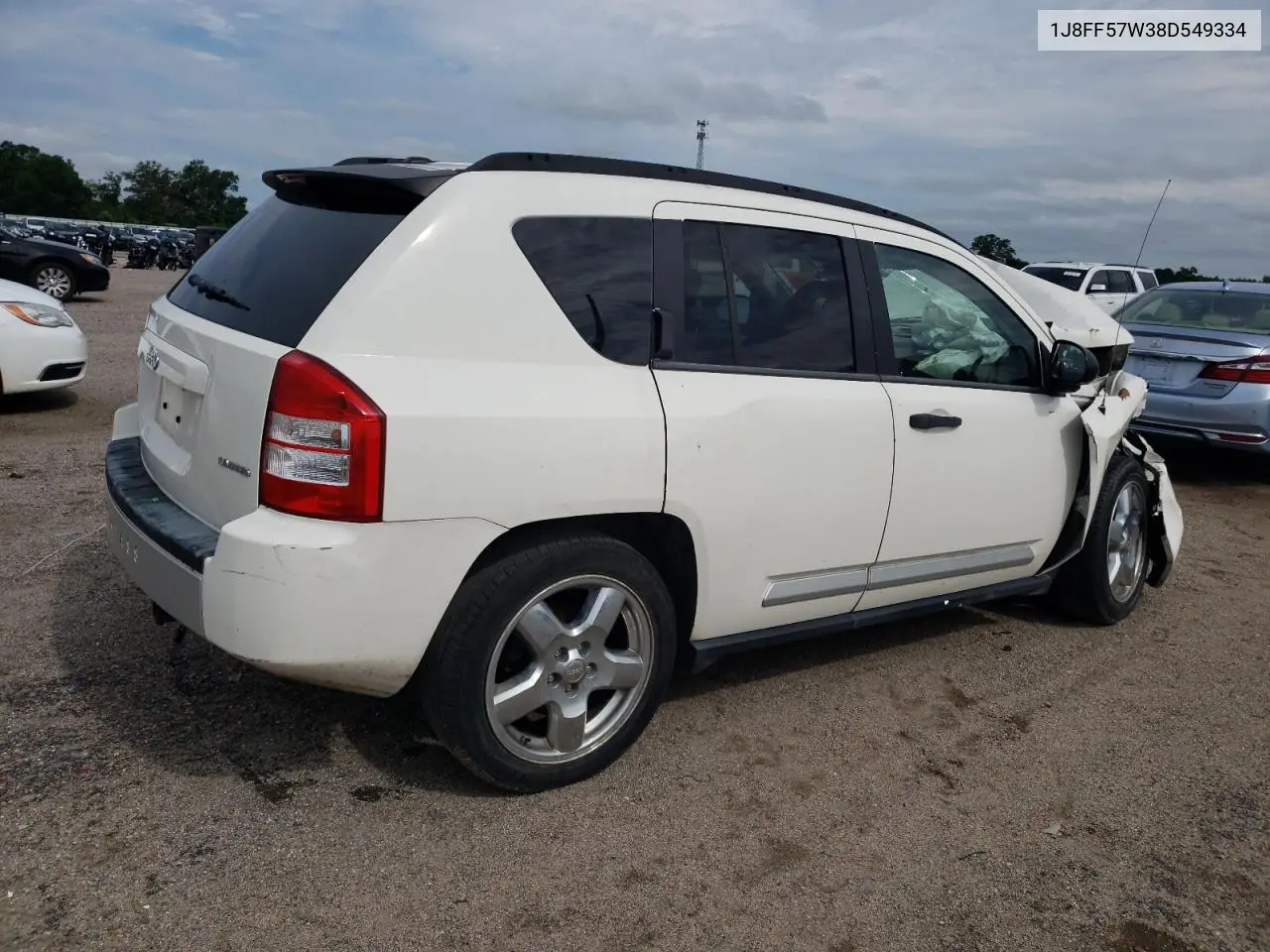 2008 Jeep Compass Limited VIN: 1J8FF57W38D549334 Lot: 62395255