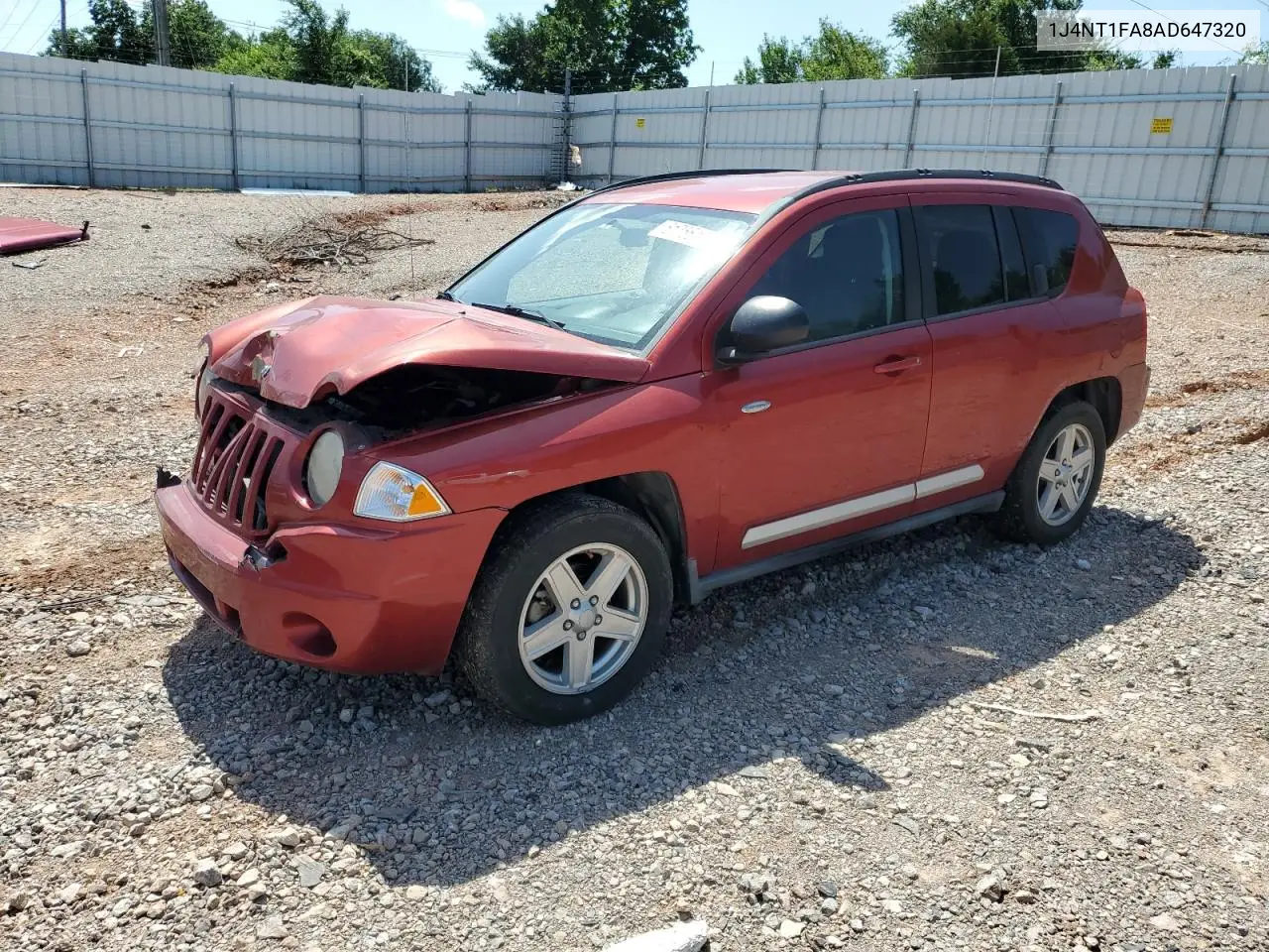 2010 Jeep Compass Sport VIN: 1J4NT1FA8AD647320 Lot: 61756485