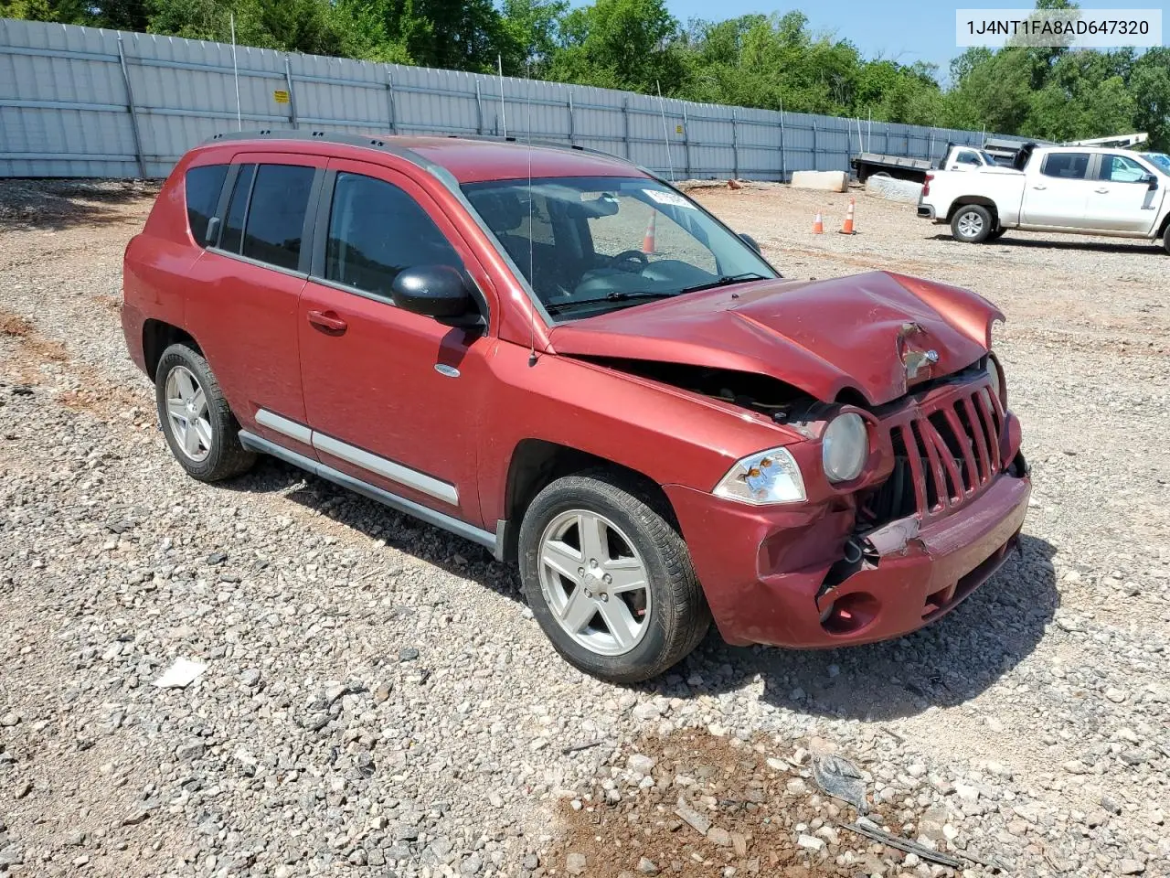 2010 Jeep Compass Sport VIN: 1J4NT1FA8AD647320 Lot: 61756485