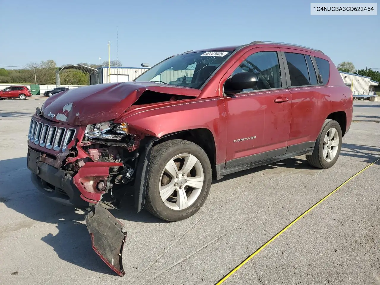 2012 Jeep Compass Sport VIN: 1C4NJCBA3CD622454 Lot: 53143005