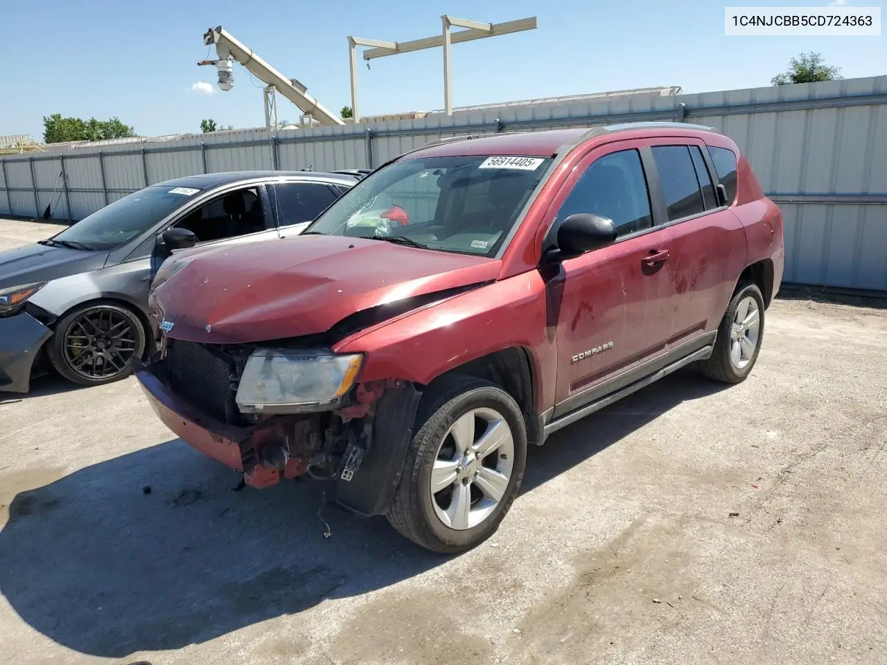 2012 Jeep Compass Sport VIN: 1C4NJCBB5CD724363 Lot: 56914405