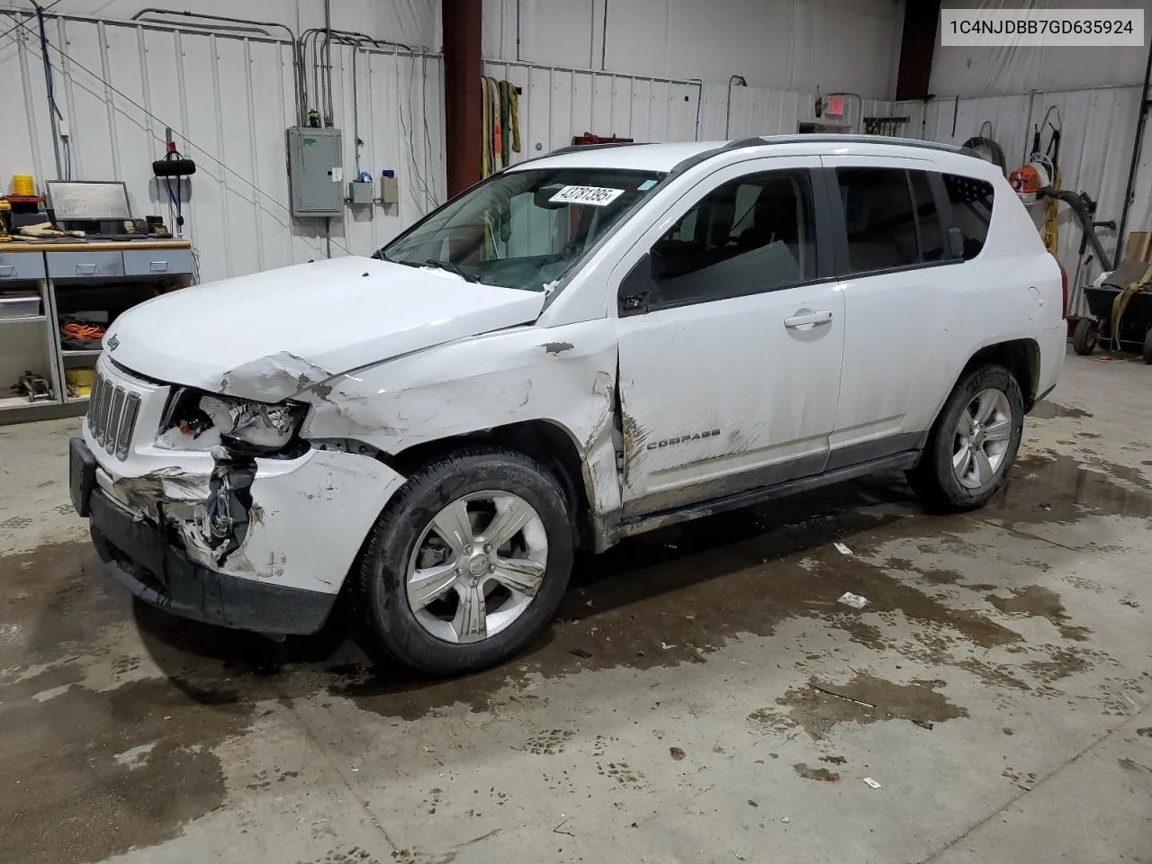 2016 Jeep Compass Sport VIN: 1C4NJDBB7GD635924 Lot: 43781395