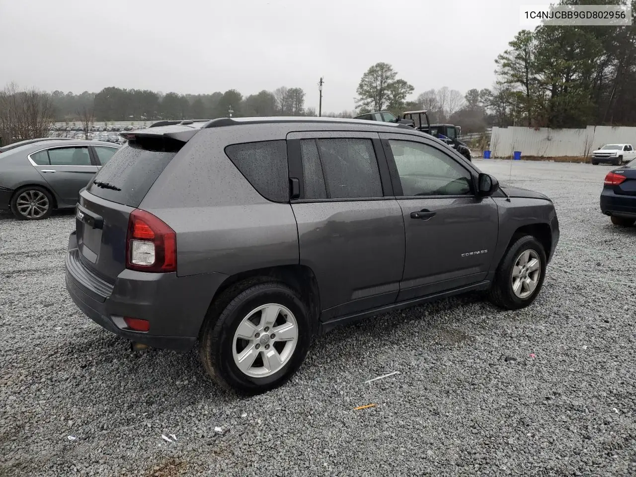 2016 Jeep Compass Sport VIN: 1C4NJCBB9GD802956 Lot: 44797225