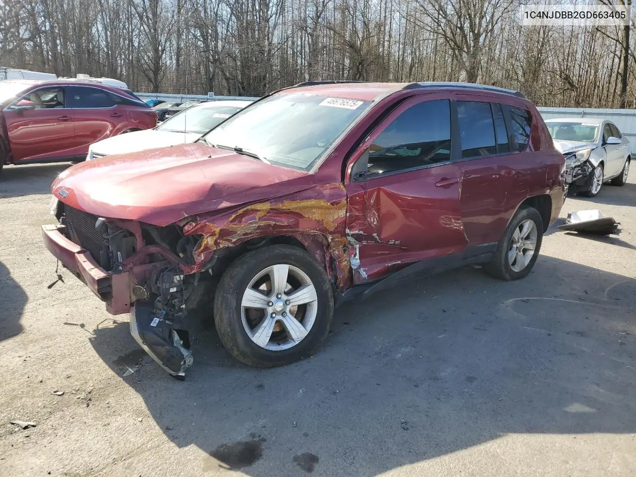 2016 Jeep Compass Sport VIN: 1C4NJDBB2GD663405 Lot: 46676575