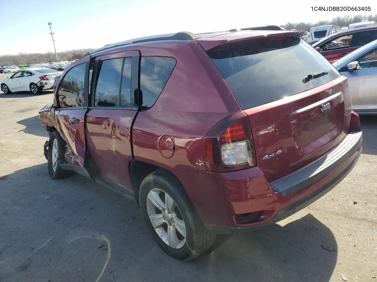 2016 Jeep Compass Sport VIN: 1C4NJDBB2GD663405 Lot: 46676575