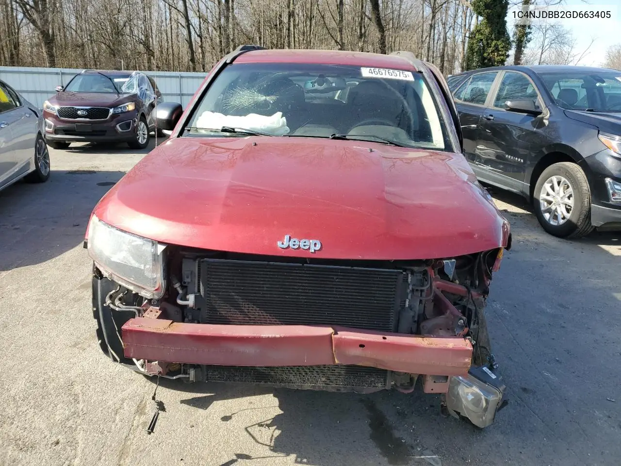 2016 Jeep Compass Sport VIN: 1C4NJDBB2GD663405 Lot: 46676575