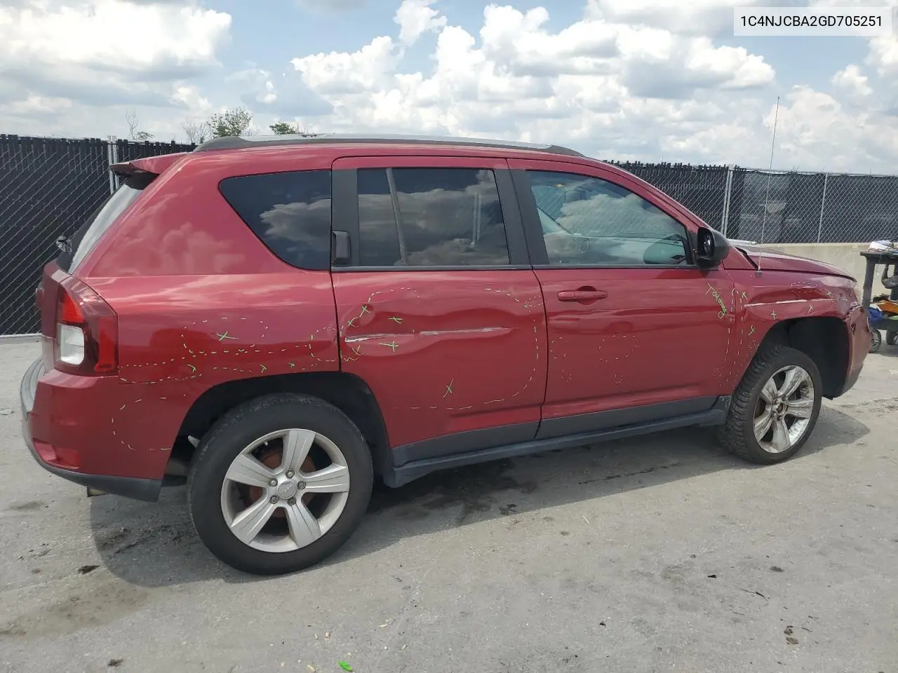 2016 Jeep Compass Sport VIN: 1C4NJCBA2GD705251 Lot: 56382425