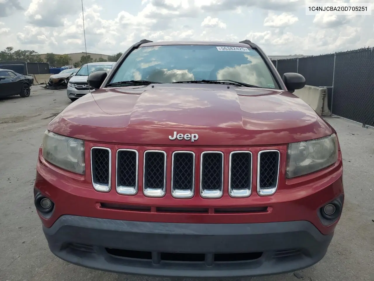 2016 Jeep Compass Sport VIN: 1C4NJCBA2GD705251 Lot: 56382425