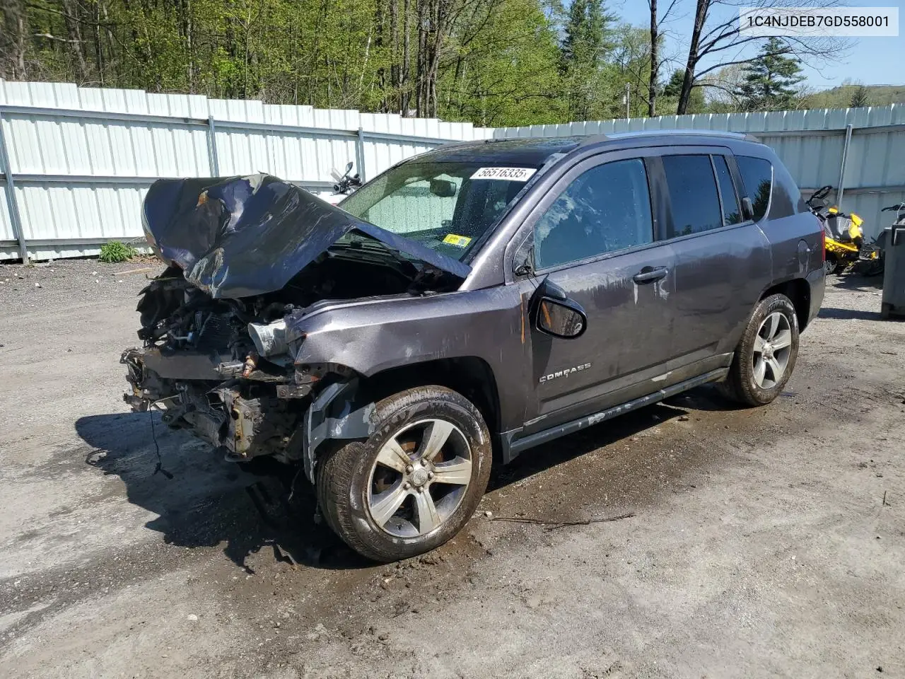 2016 Jeep Compass Latitude VIN: 1C4NJDEB7GD558001 Lot: 56516335