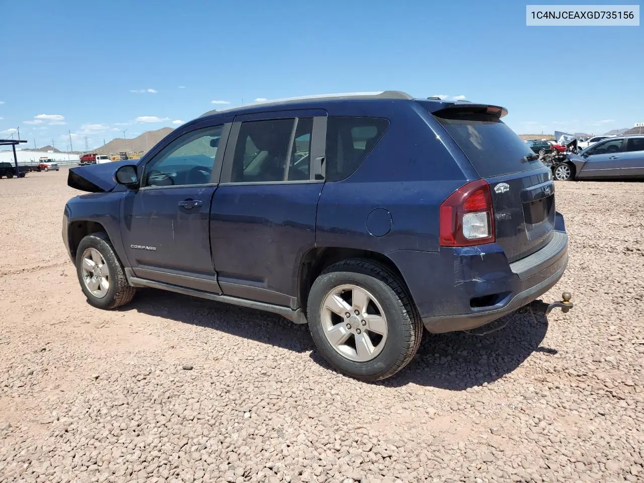 2016 Jeep Compass Latitude VIN: 1C4NJCEAXGD735156 Lot: 56607755