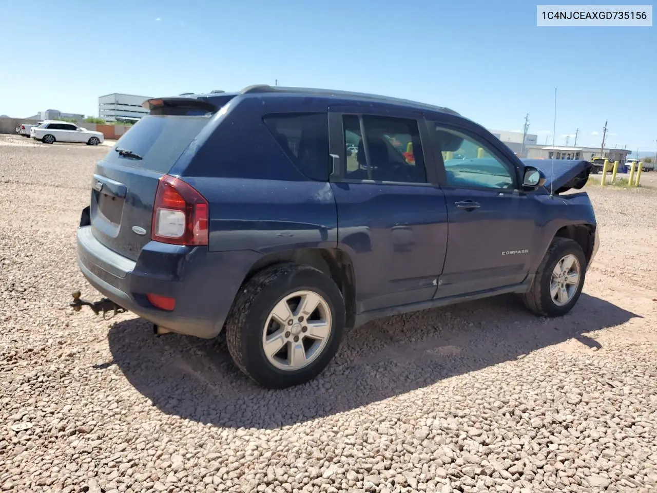 2016 Jeep Compass Latitude VIN: 1C4NJCEAXGD735156 Lot: 56607755