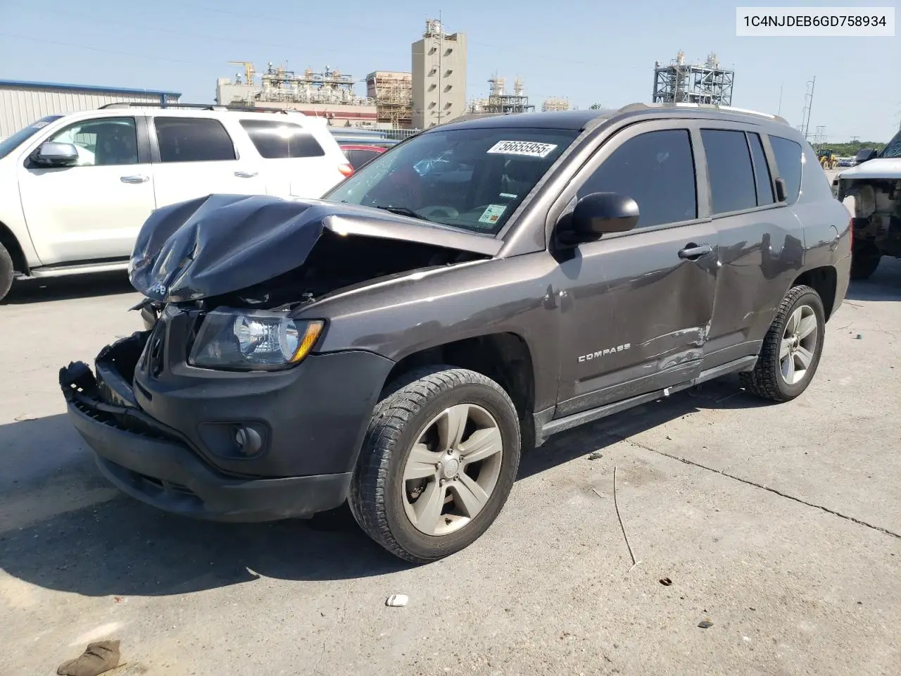 2016 Jeep Compass Latitude VIN: 1C4NJDEB6GD758934 Lot: 56655955