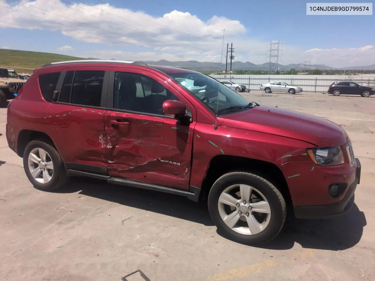 2016 Jeep Compass Latitude VIN: 1C4NJDEB9GD799574 Lot: 57171675
