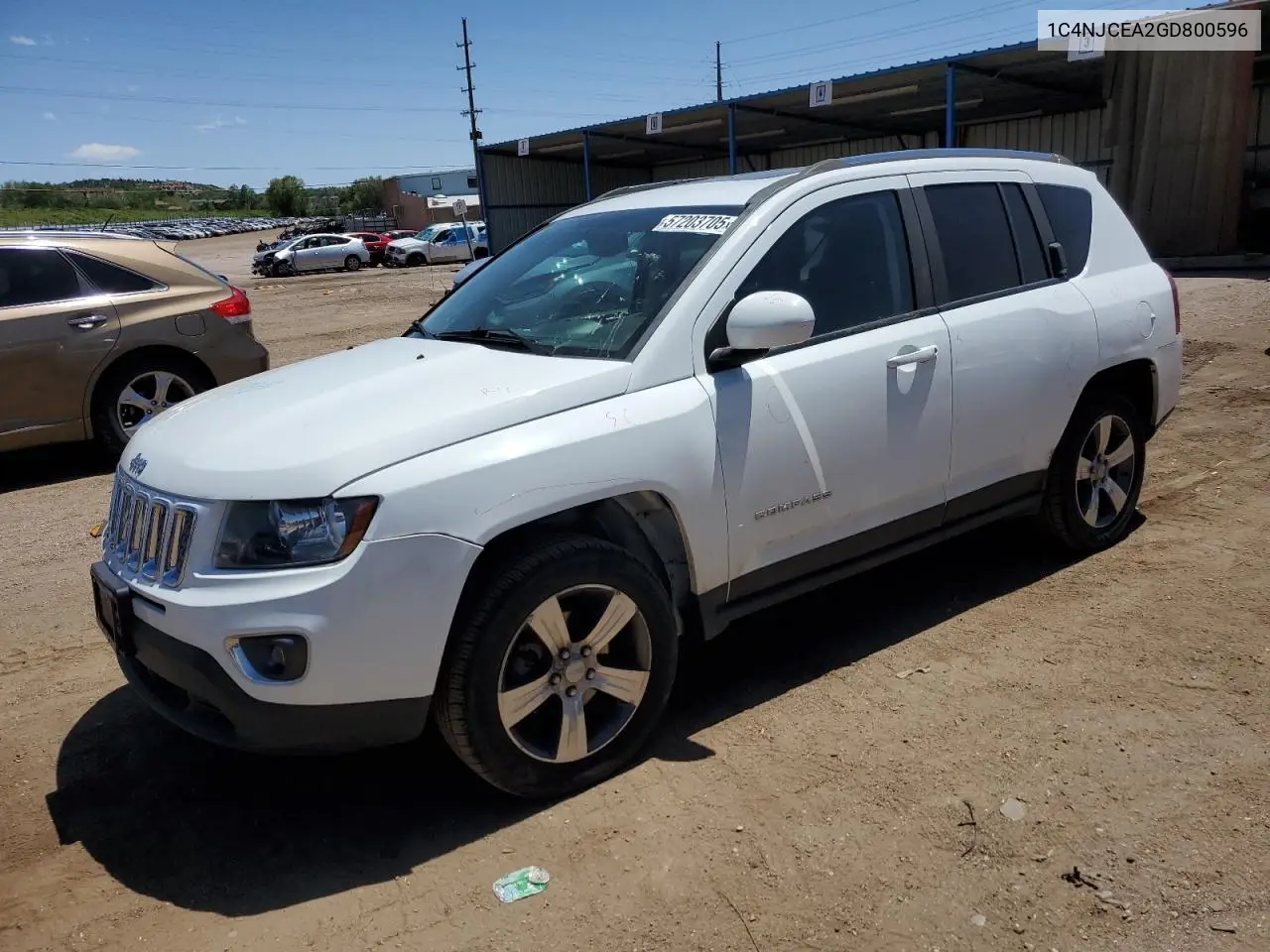 2016 Jeep Compass Latitude VIN: 1C4NJCEA2GD800596 Lot: 57203705