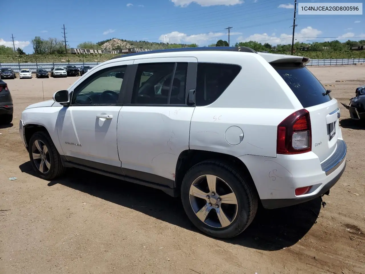 2016 Jeep Compass Latitude VIN: 1C4NJCEA2GD800596 Lot: 57203705