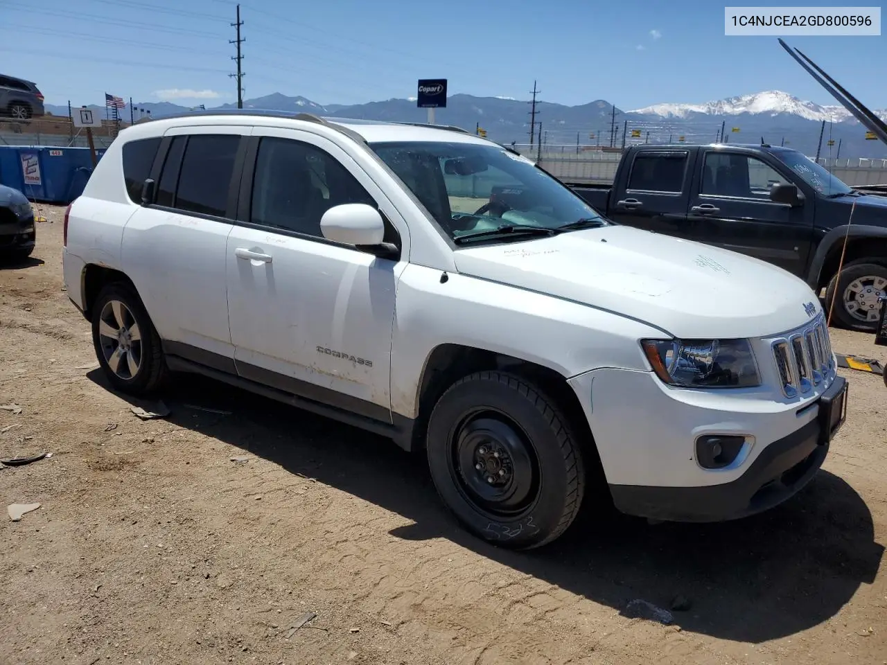 2016 Jeep Compass Latitude VIN: 1C4NJCEA2GD800596 Lot: 57203705