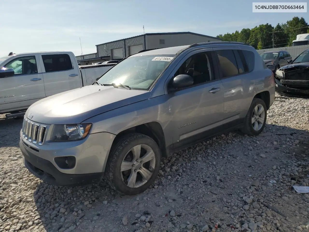 2016 Jeep Compass Sport VIN: 1C4NJDBB7GD663464 Lot: 61721955
