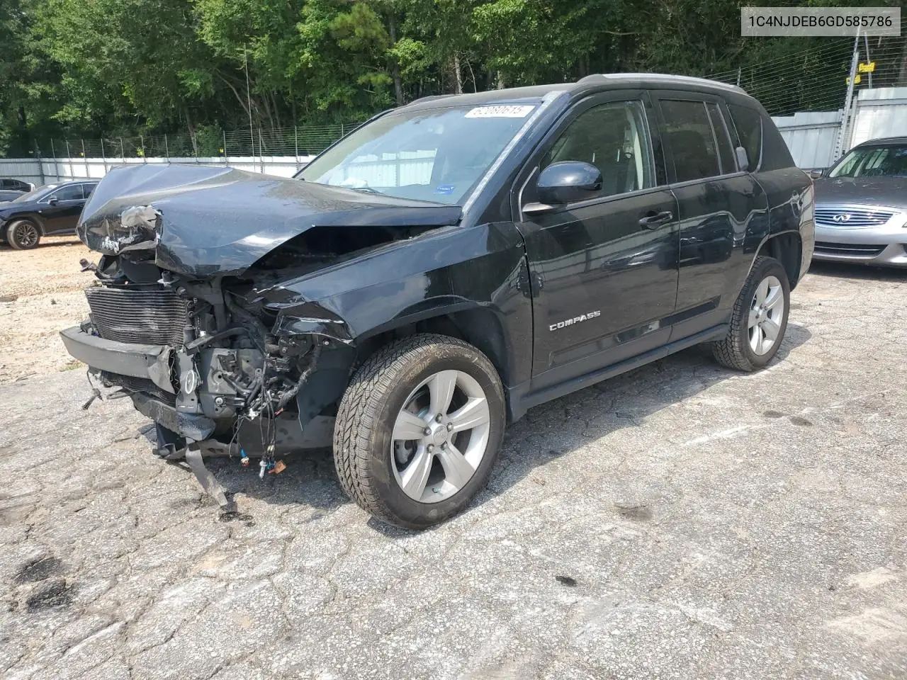 2016 Jeep Compass Latitude VIN: 1C4NJDEB6GD585786 Lot: 62080615